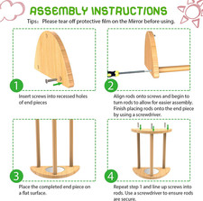 Mini Chick Perch with Mirror, Strong Bamboo Roosting Bar for coop and brooder...