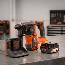 💥 Ridgid 18V BRUSHLESS Cordless 1" SDS + Rotary Hammer 4.0Ah & Charger KIT