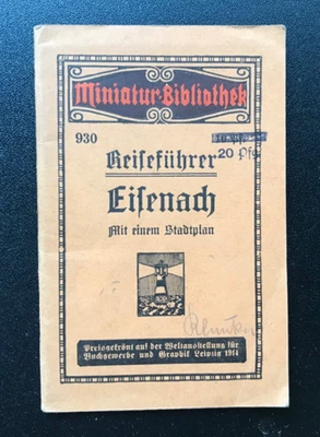 Reiseführer Eisenach mit Stadtplan, Miniatur-Bibliothek Leipzig um 1920 - Bild 1 von 3