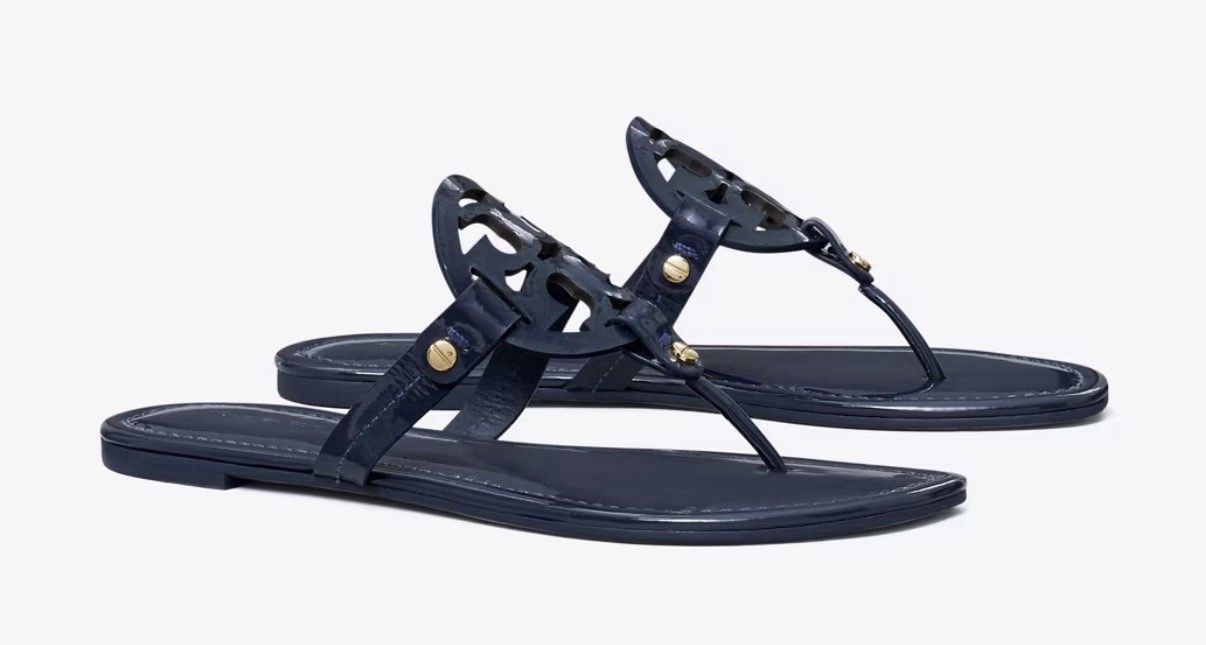 Tory Burch Miller Patent Sandals. Perfect Navy. Size#9. Style#50008647