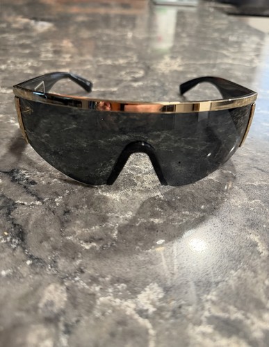 VERSACE 2197 TRIBUTE SHIELD Black Silver Mirror VE2197 Unisex Visor Sunglasses