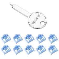 10pcs Port Blocker Locking RJ45 Port/Dust PC Blocker with Coded Key,Blue