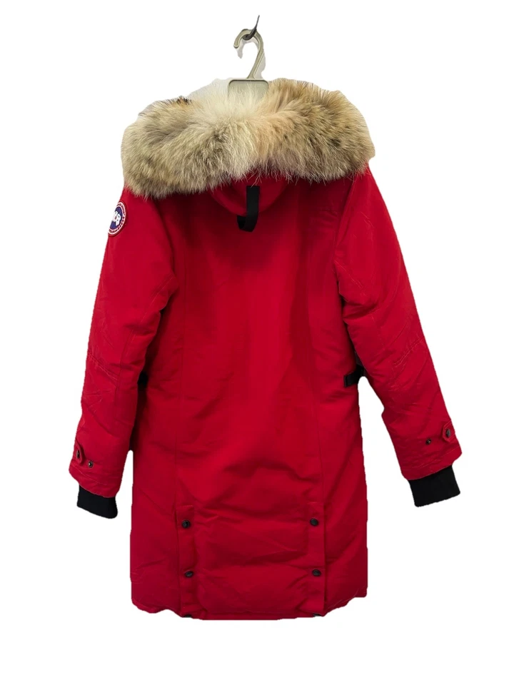 Jaqueta feminina H30# Canada Goose Kensington Parka pequena S com capuz de pele vermelha - Imagem 2 de 4