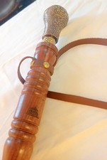 22" Solid Brass Shoe Horn Long Handle Wood Leather Handmade Dressing Aid
