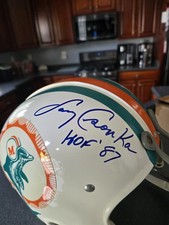Inscripción autógrafa Larry Csonka en casco antiguo Rk 2 barras estilo antiguo Tristar...