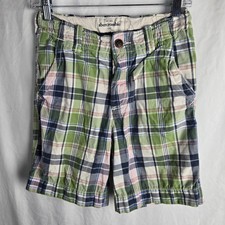 Abercrombie Kids Shorts Boys Size 12 Plaid 100 Cotton Button Fly Preppie