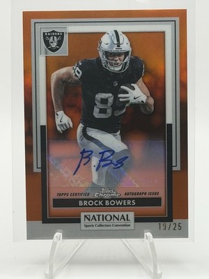 2026 Topps Chrome National NSCC Brock Bowers True Orange Refractor Auto /25 !!