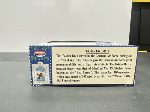 Model Power Fokker Dr.1 Postage Stamp Diecast Plane 1/100 WWI Red Baron NIB - Picture 6 of 12