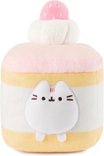 GUND Pusheen Strawberry Sponge Cake Plush, Squishy Toy, Pink, 6  