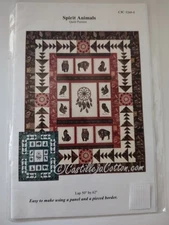 Castilleja Cotton Spirit Animals Quilt Pattern Lap 50"X62" CJC5269-0