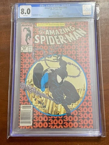 The Amazing Spider-Man #300 CGC 8.0 White Pages Newstand McFarlane Marvel Comic