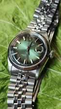 Vintage Rolex Datejust 1600 Green 2-Tone Dial Men's Automatic Watch 1970