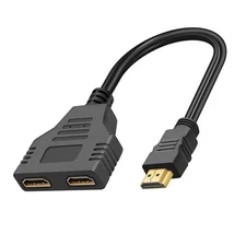 1080P HDMI Splitter Adapter Cable,1 in 2 Out For LCD Monitor and Projectors