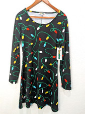 NEW Tipsy Elves Christmas Twinkle Lights Dress Size M With Tags Holiday