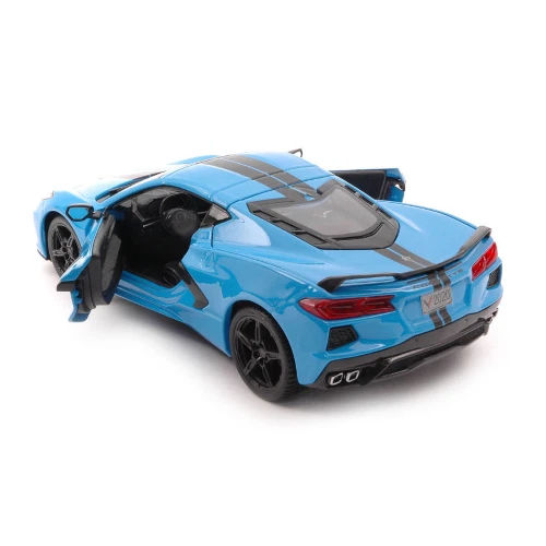 CHEVROLET CORVETTE C8 2020 BLUE 1:24 Maisto Auto Stradali Modellino Nuovo - Immagine 2 di 3