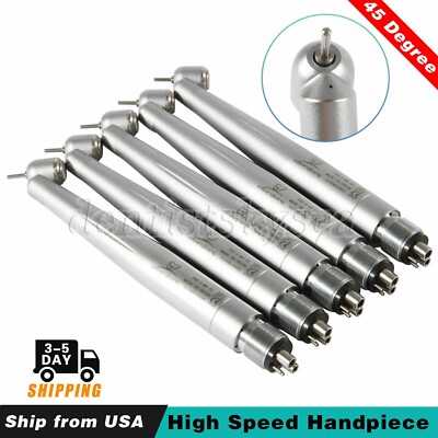 1-5Pcs Dental 45° Degree High Speed Handpiece Push Button 4 Holes NSK Style TZA