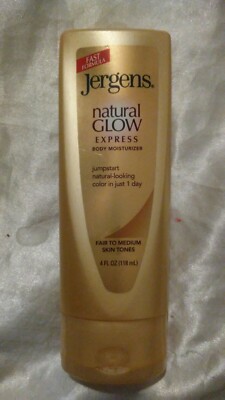 JERGENS NATURAL GLOW EXPRESS BODY MOISTURIZER FAIR TO MEDIUM 4.0 FL OZ 