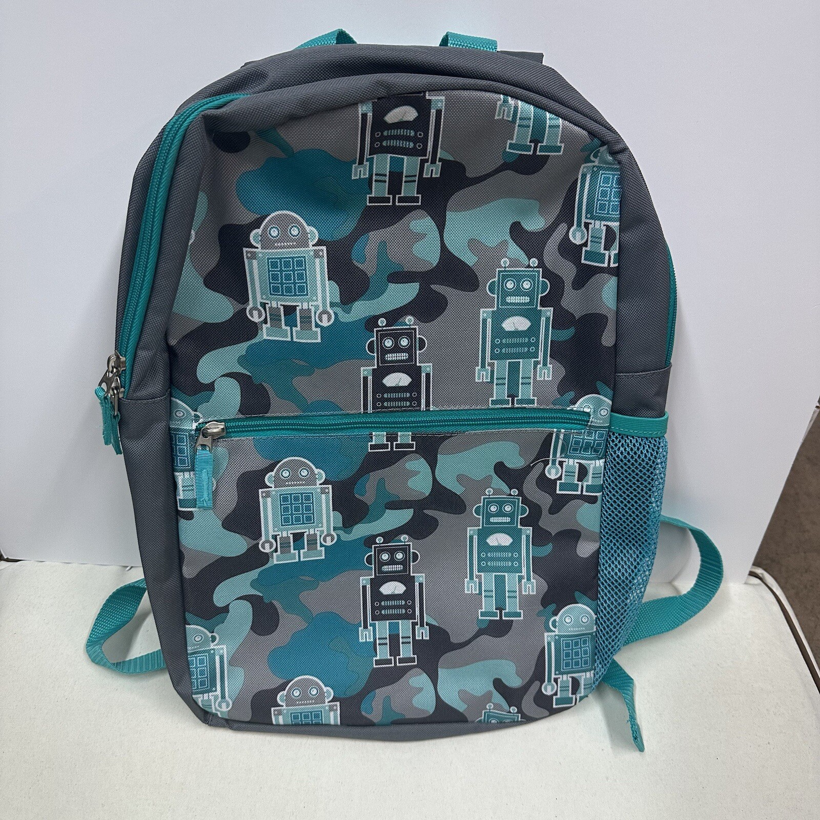 Robot Blue Backpack Gaeub Modern School Backpack Waterproof For Kids 50” X 30”
