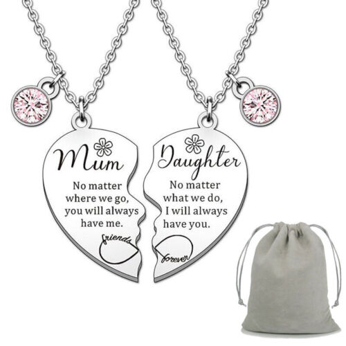 Personalised Necklace with Engraving, Two Heart Pendants & Crystals, Gift Boxed - Picture 6 of 9
