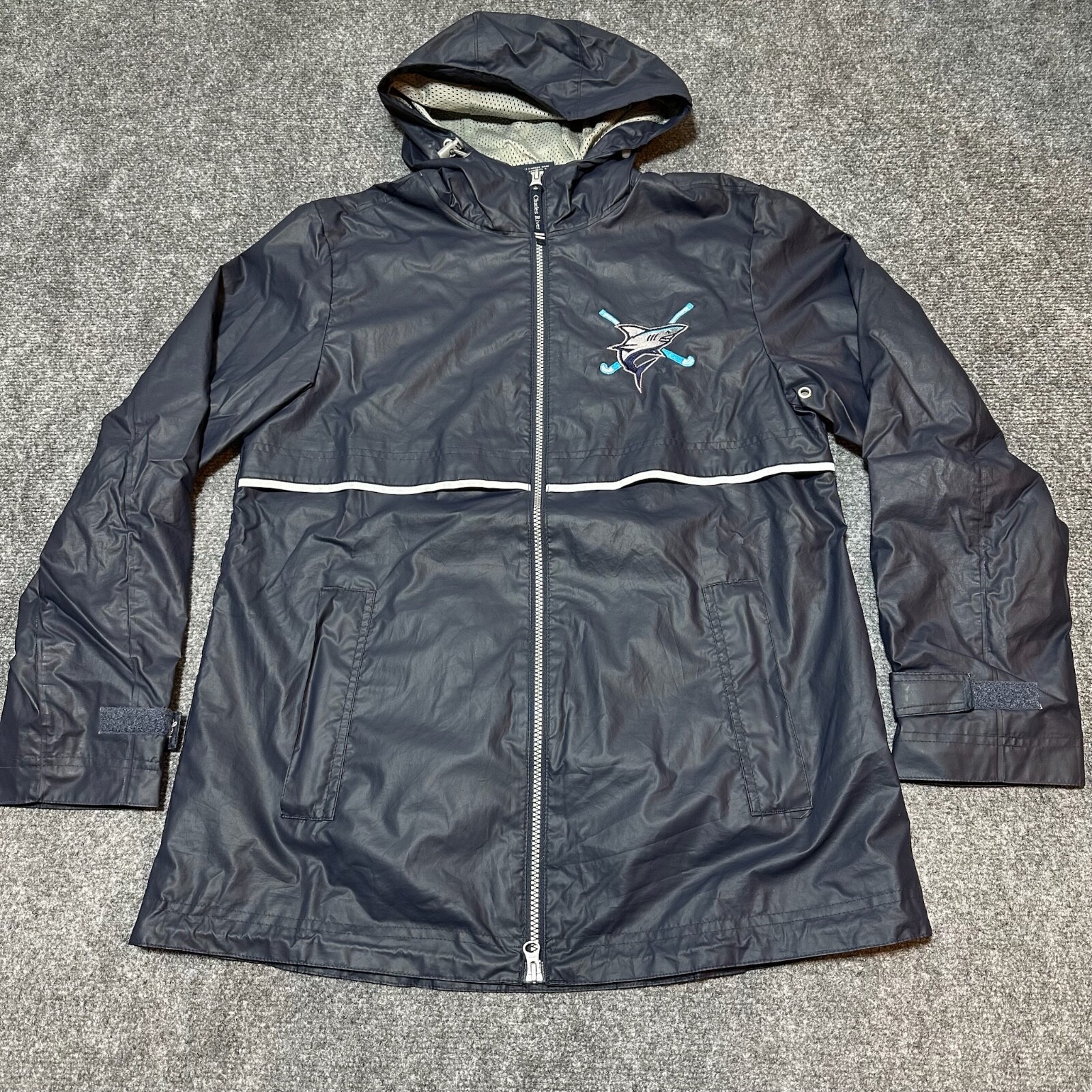 FILA Giacca Charles River donna media marina full zip cappuccio tasche squali canottaggio