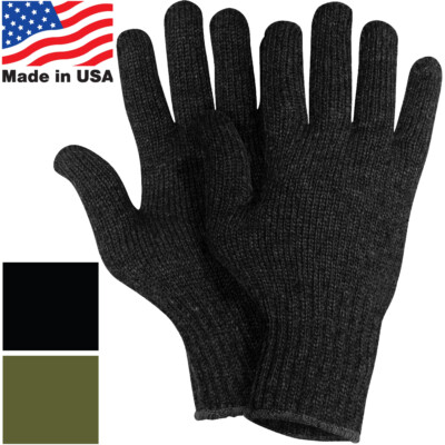 #ad US Made Wool Glove Liners Cold Weather GI Blank Tactical Army Military Gloves $11.99