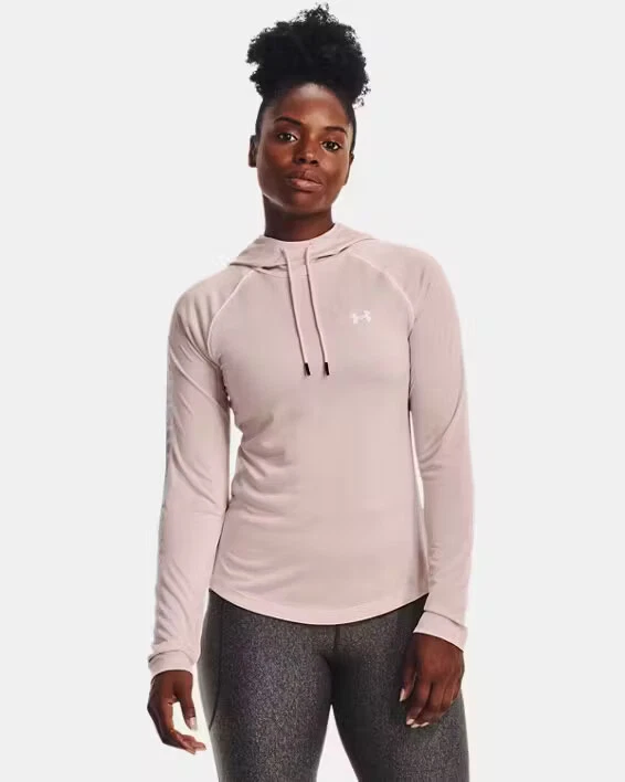 UNDER ARMOUR WOMEN UA VELOCITY WORDMARK HOODIE SHIRT PINK #1362868