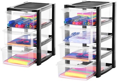 3 oder 4 Ebenen Kommode Kunststoff Schreibtisch Aufbewahrung Regal Organizer Schrank Einheit