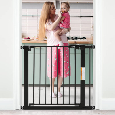 75-82CM Adjustable Metal Pet Gate Baby Safety Barrier Easy Close Divider  Doorway UK