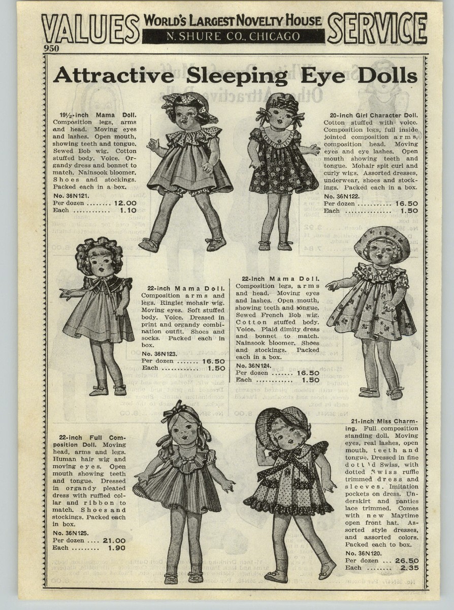 1938 PAPER AD Ideal Horsman Sleeping Eye Mama Dolls Miss Charming Snow  White | eBay
