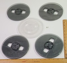 5 VTG Plastic 1/4" Empty Recording Tape Reel to Reel Cartridge Lot Scotch Media