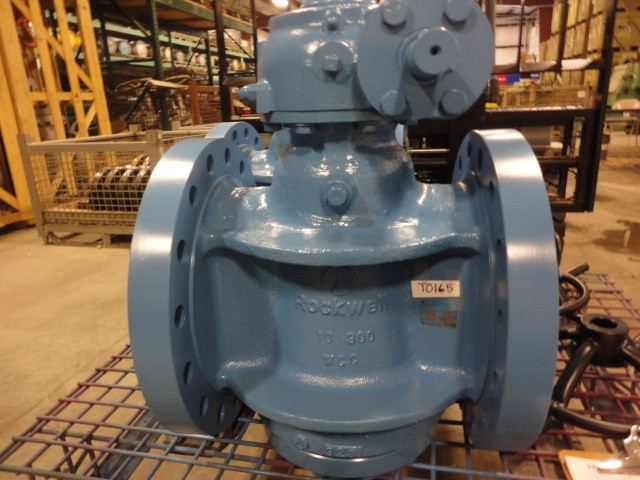 ROCKWELL Dynamic Balance Lubricated Plug Valve F4249 10" 300 RF Flanged Gear Op