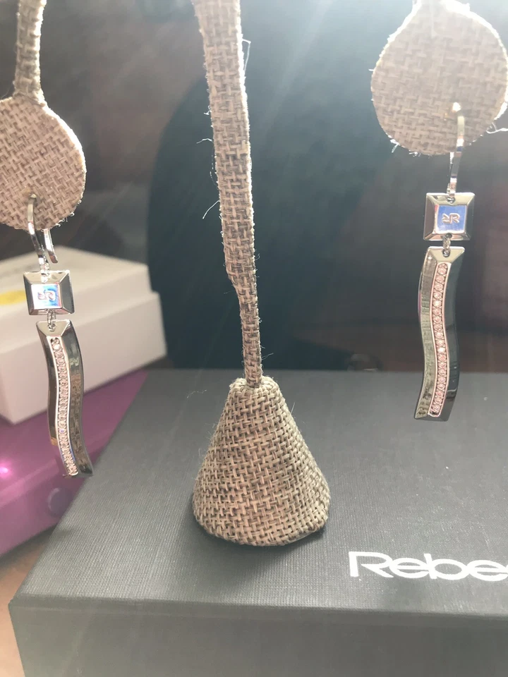 REBECCA ITALY WHITE GLD PLATE BRONZE SAHARA EARRINGS - Image 2 of 4