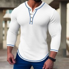 Men's casual slim fit long sleeved button up shirt S-3XL