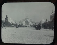 Glass magic lantern slide - 1900 PARIS EXHIBITION CHAMP DE MARS AVENUE PHOTO