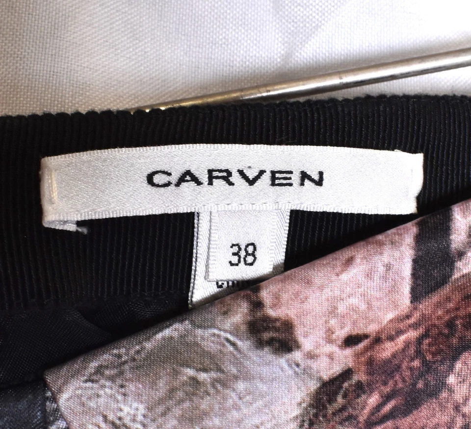 Falda plisada línea A con estampado costero ondulado CARVEN para mujer (talla 38) usada  Foto 3 de 4