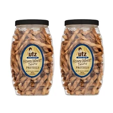 Utz Braided Honey Wheat Pretzel Twists 24 oz Barrel (2 Count) Sweet Honey Taste