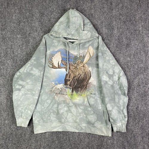 The Mountain Moose Sweatshirt Adult Medium M Green Tie Dye Sweater Forest Hoodie