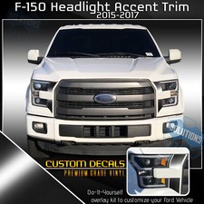 For 2015-2017 Ford F150 F-150 Headlight Accent Trim Graphic Decal - Glossy Matte