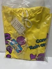 Vintage 1992 Barney Dinosaur Rain Coat Slicker Jacket Size 3 / 4