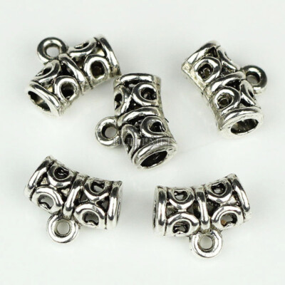 100pcs/lot Wholesale Pendant Bails Jewelry Hanger Antique Silver Connectors CP08