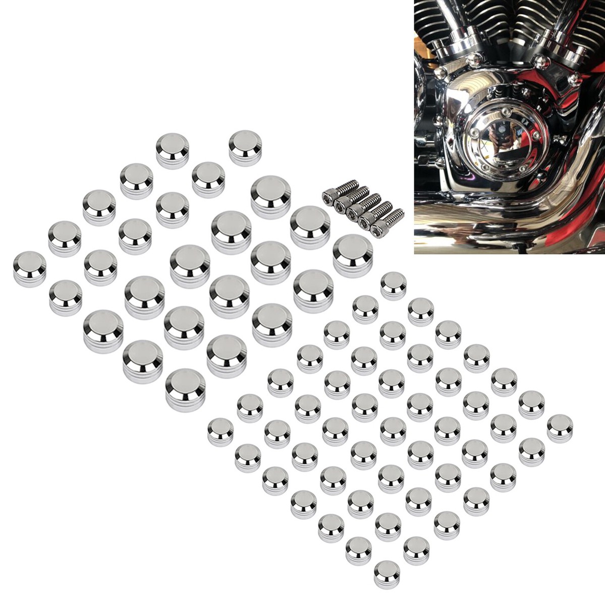 75X Bolt Topper Caps Cover Set Ft For Harley Electra Glde Road Kng