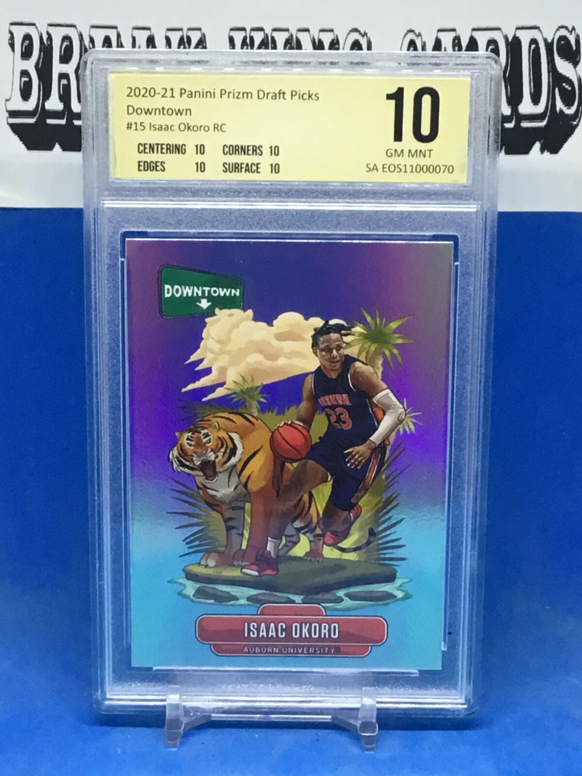 NBA 2020-21 Panini Prizm Draft Picks Downtown Isaac Okoro RC PRISTINE GEM 10!