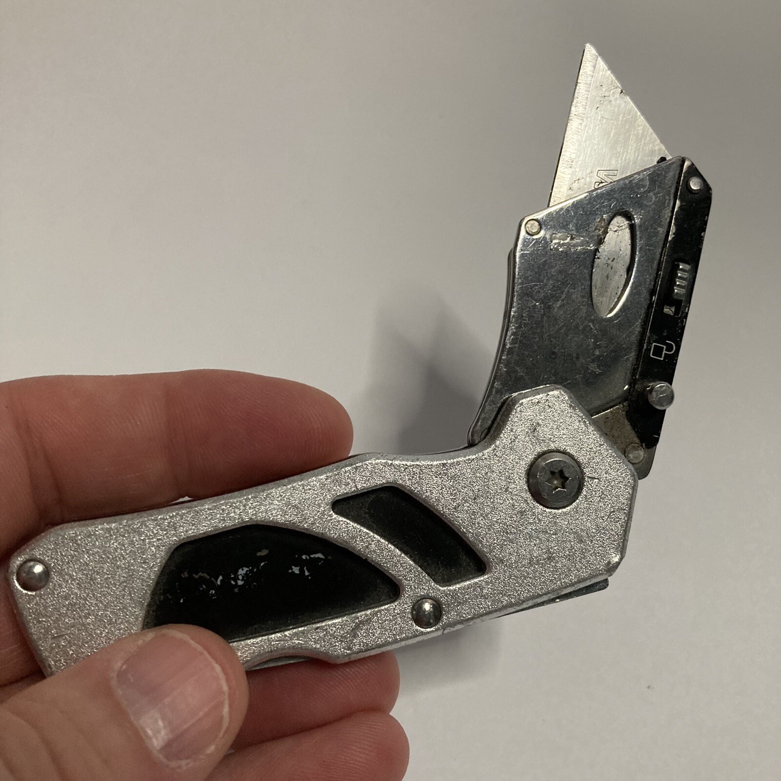 Husky Stainless Steel Box Cutter Folding Pocket Blade Locking Silver eBay