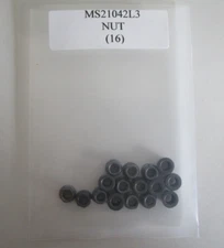 MS21042L3 Jet Nut 10-32 Self-Locking Black Oxide Steel - Lot of 16