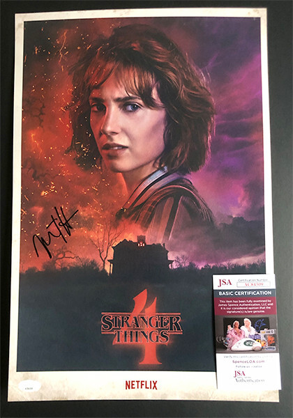 MAYA HAWKE signed 12X18 photo STRANGER THINGS 4 POSTER JSA 