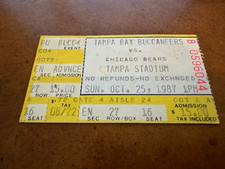 1987 Tampa Bay Buccaneers Chicago Bears Football Ticket Bears Biggest Comeback