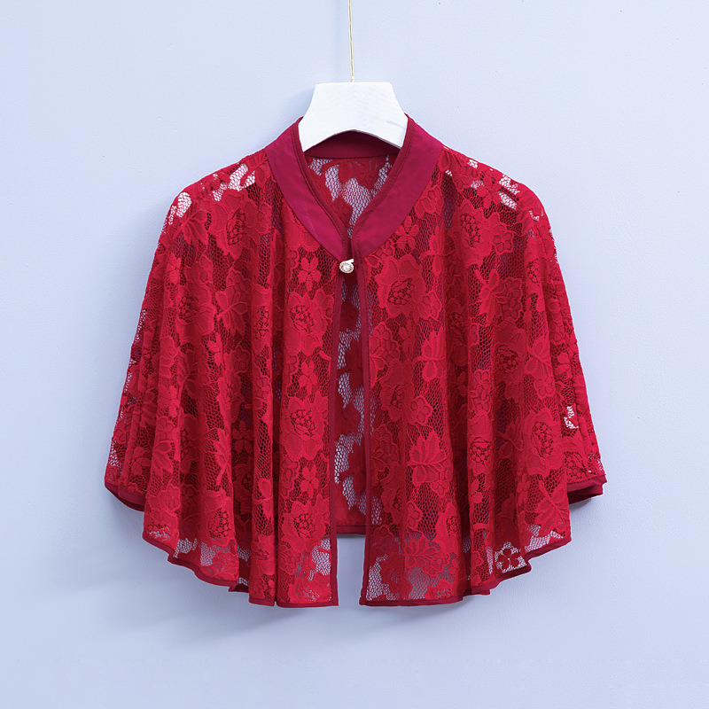Floral Women Lace Cape Jacket Shrug Bolero Capelet Cardigan Coak Hollow ...
