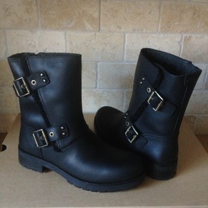 short leather motorcycle boots