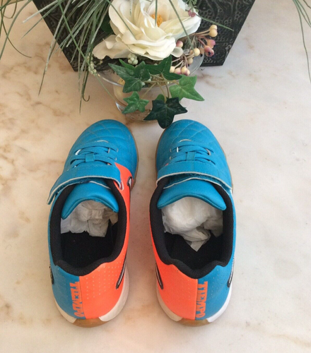 Nike Authentic JR Tiempo V4 Indoor Blue Orange Shoes (658103418) Size 4.5 - Picture 5 of 9