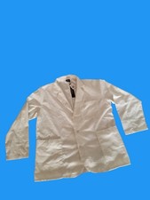 Medgear unisex/men's Scrubs Jacket coat with Front pockets color snow white